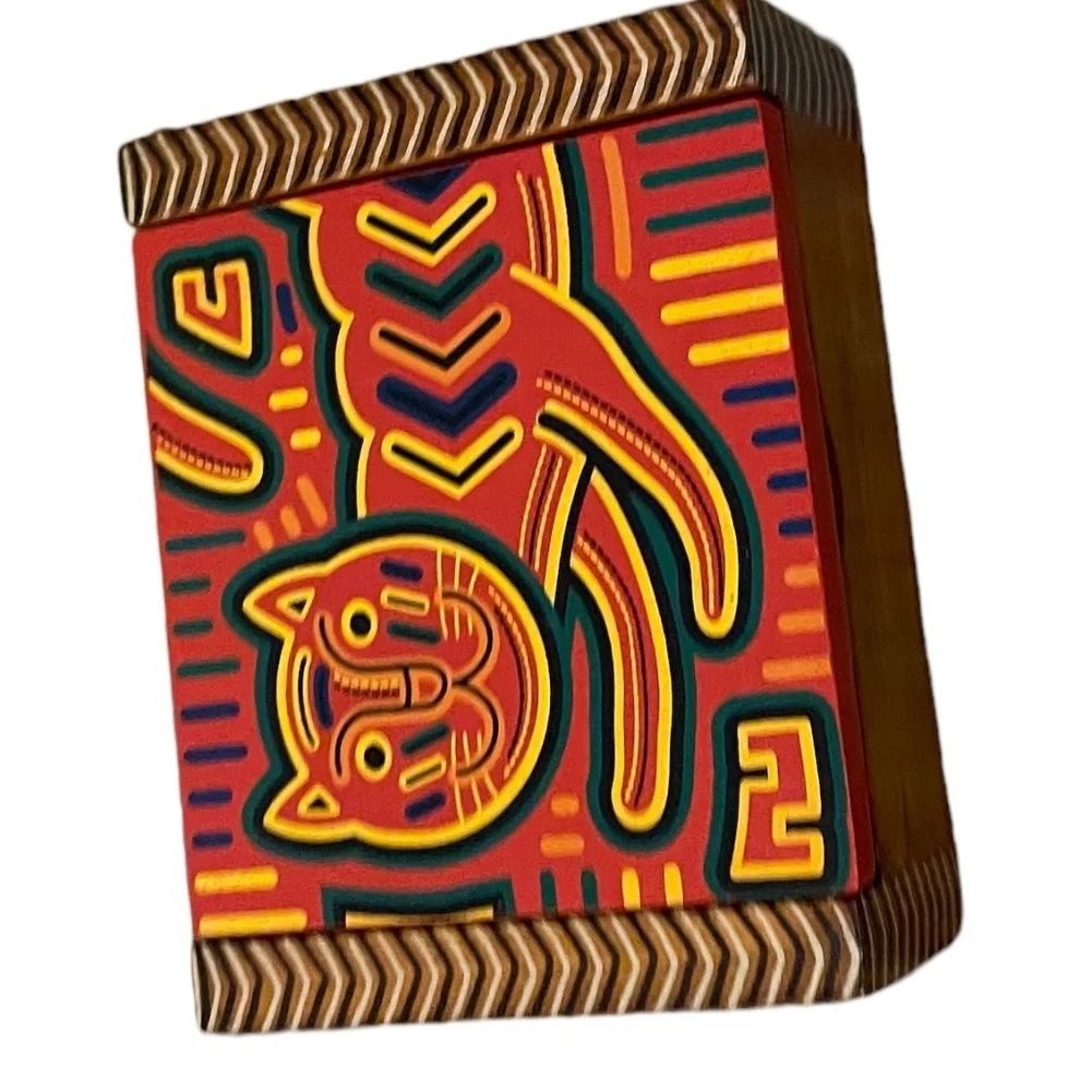 Vintage Hand Painted And‎ Crafted Keepsake Wooden Box